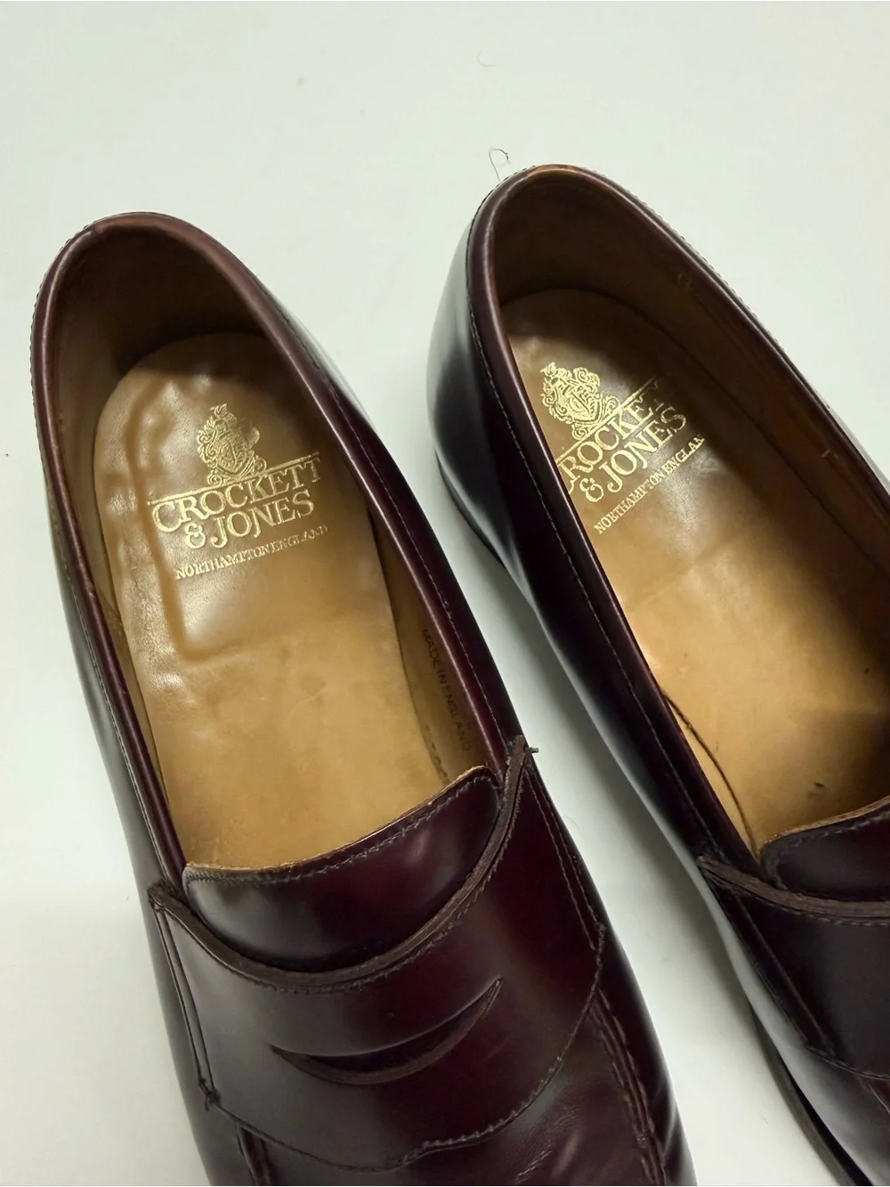 Crockett & Jones Men’s Cordovan Leather Penny Loafers